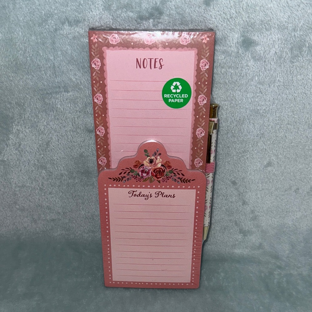 Clementine Pink Floral Notepad Set